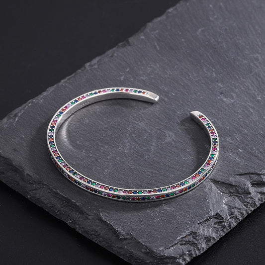 Pulsera de Plata 925 con Zirconia Arcoíris - Diseño Minimalista Luxury - Image 2