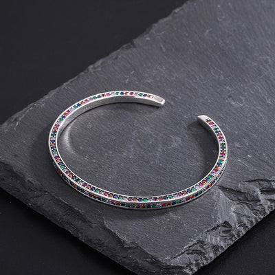 Pulsera de Plata 925 con Zirconia Arcoíris - Diseño Minimalista Luxury - Image 2