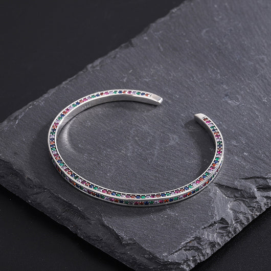 Pulsera de Plata 925 con Zirconia Arcoíris - Diseño Minimalista Luxury - Image 2