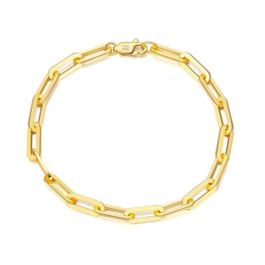 Pulsera Cadena Cuadrada Estilo Paperclip Chapada en Oro 14K - Diseño Ins Personalidad - Image 7