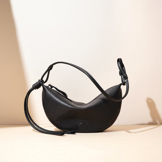Bolso Bandolera Retro Media Luna en Cuero Oveja - Image 3