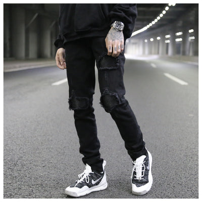 Jeans Slim Fit Elásticos con Parches de Costura PU - Image 5