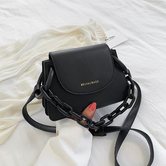 Bolso de Cadena Mate Efecto Hielo con Asa Simple para Mujer