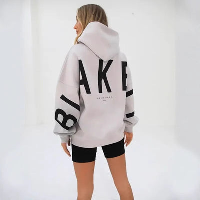 Sudadera Estampada Gruesa Oversize de Manga Larga Versátil