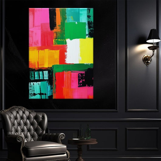 Cuadro Abstracto Dopamina Pintura al Óleo Lienzo Grande Decoración Moderna Oficina - Image 7