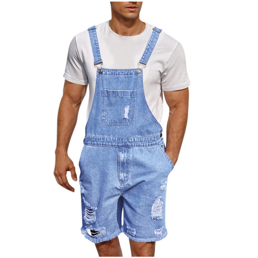 Shorts Vaquero Rotos con Tirantes para Hombre - Image 7