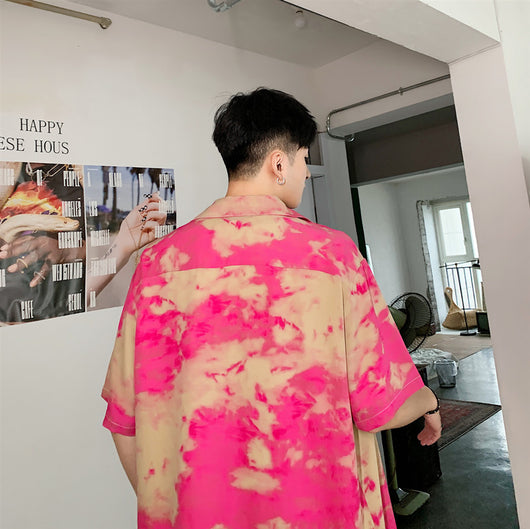 Camisa Tie Dye Contraste de Manga Corta - Image 6