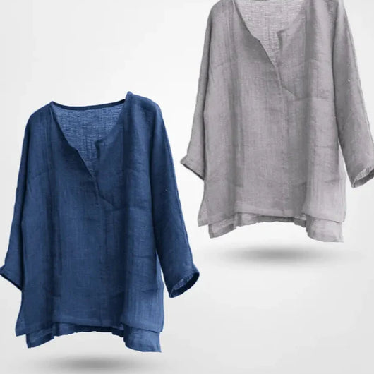 Camisa de Manga Larga Escote en V Estilo Chino para Hombre - Image 19