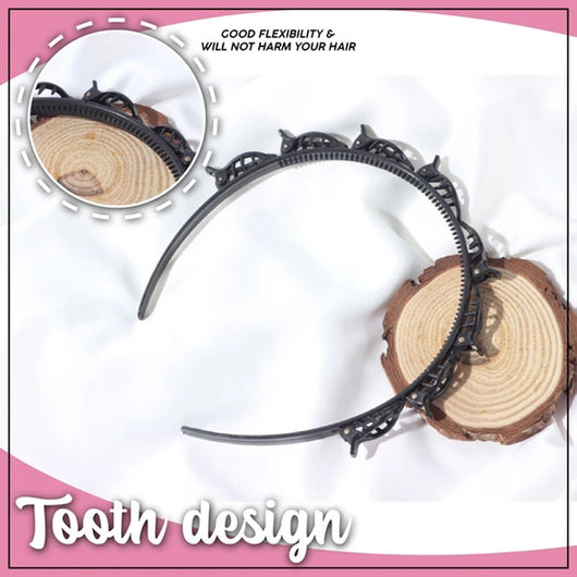 Diadema Doble Flequillo con Clips y Accesorios para el Cabello - Image 3