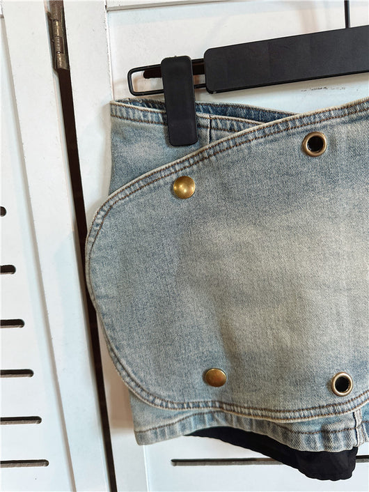 Falda Denim Irregular con Personalidad para Mujer - Image 5