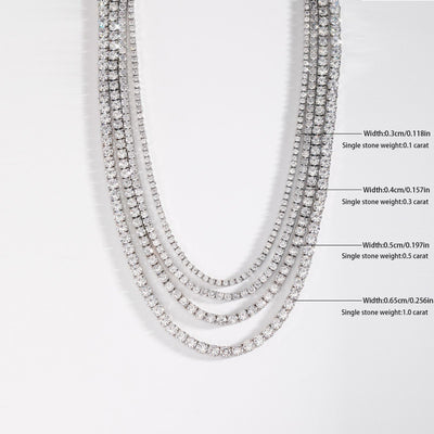 Collar Largo Río de Estrellas en Plata 925 con Moissanita Doble - Image 11