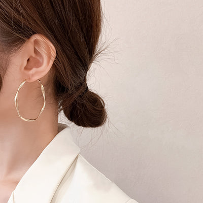 Aretes de Aro Grande Estilo Temperamento Sofisticado - Image 10
