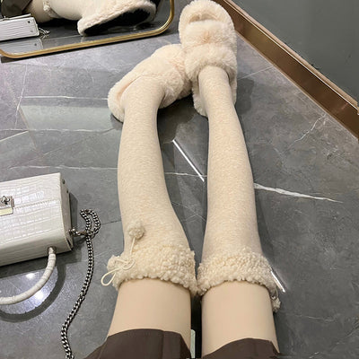 Calcetines Hasta la Rodilla de Lana de Cordero Negro