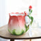 Taza de Cerámica Floral para Café y Té con Diseño Rosa
