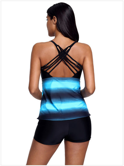 Traje de Baño Degradado Talla Grande con Abertura para Mujer - Image 8