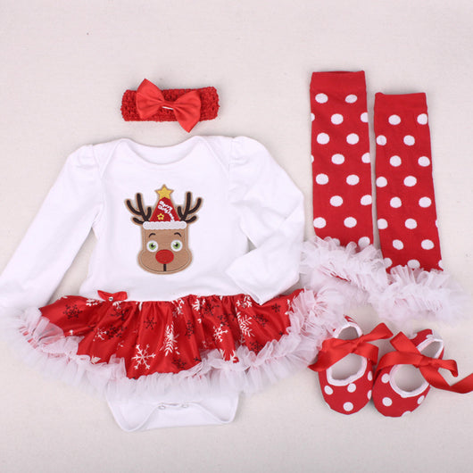 Zapatos Navideños para Bebé Recién Nacido con Vestido de Manga Larga - Image 16