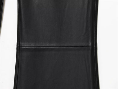 Pantalones de Cuero Casual Efecto Pierna Larga con Cintura Elástica y Bota Acampanada - Image 19