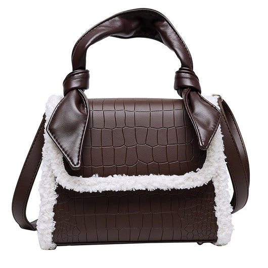 Bolsa Cuadrada Pequeña de Lana de Cordero con Patrón Piedra - Image 16