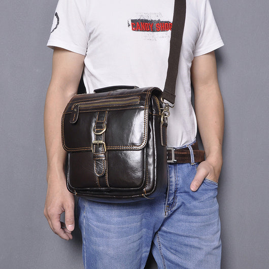 Bolso Crossbody de Cuero para Hombre - Versátil y Funcional - Image 11