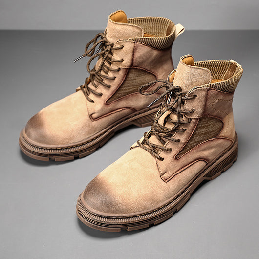 Botas Martin de Cuero para Hombre - Estilo Británico Versátil Otoño Invierno