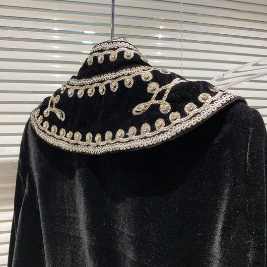 Chaqueta de Terciopelo Trenzada con Botones de Diamante para Mujer - Image 11