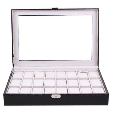 Caja Organizadora para Relojes 24 Compartimentos con Tapa de Cristal - Image 7