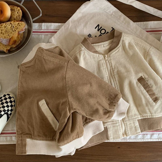 Abrigo Infantil Primavera Corduroy Estilo Japonés y Coreano - Image 3