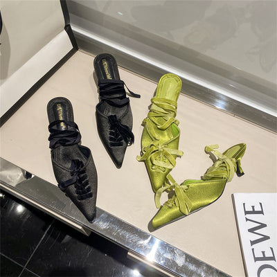 Sandalias Elegantes con Punta Francesa y Tiras Ajustables para Verano