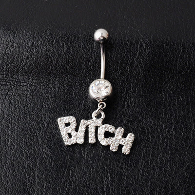 Piercing Ombligo Diamante Incrustado con Letras y Números - Image 2