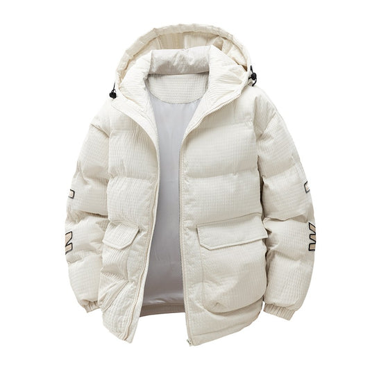 Chaqueta Acolchada de Invierno para Hombre con Capucha y Estampado Urbano