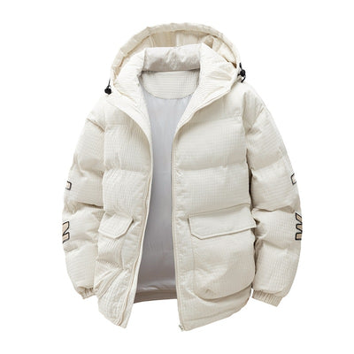 Chaqueta Acolchada de Invierno para Hombre con Capucha y Estampado Urbano
