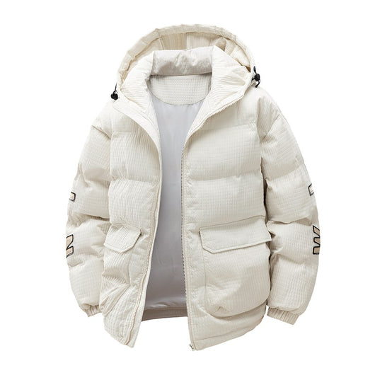 Chaqueta Acolchada de Invierno para Hombre con Capucha y Estampado Urbano