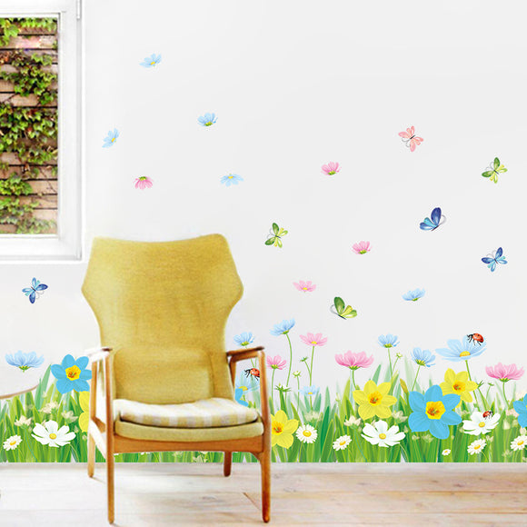 Pegatinas Decorativas de Flores para Zócalos - Impermeables y Removibles