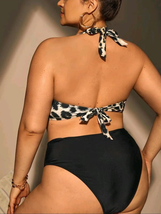 Bikini de Talle Alto con Estampado Animal Print - Talla Grande - Image 14