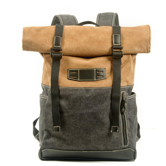 Mochila de Viaje Retro Británica Gran Capacidad Lona Resistente - Image 5