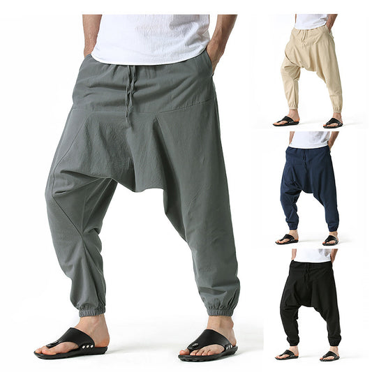 Pantalones Deportivos Holgados Tipo Ardilla Voladora para Hombre con Puños