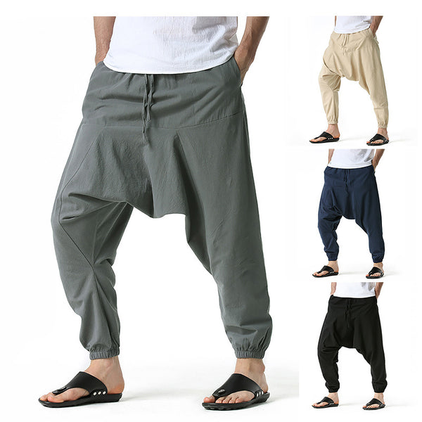 Pantalones Deportivos Holgados Tipo Ardilla Voladora para Hombre con Puños
