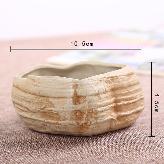 Maceta de Cerámica Artesanal para Suculentas - Diseño Piedra Mini - Image 5