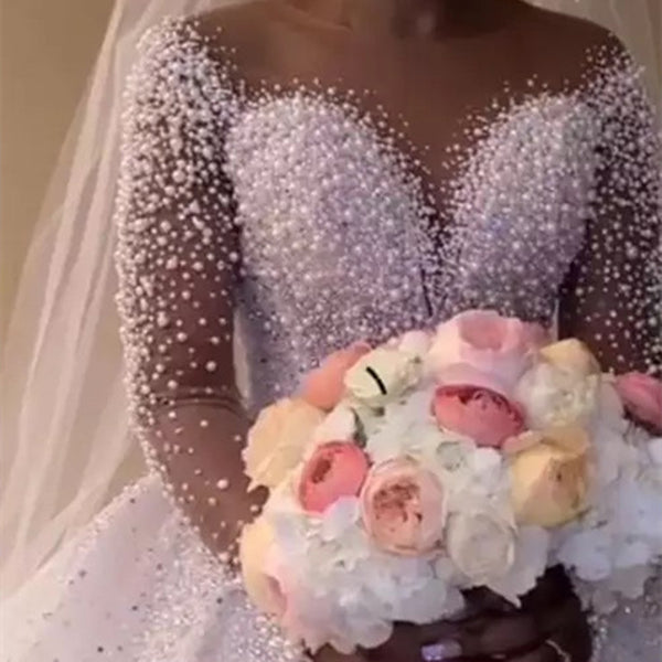 Vestido de Novia Elegante con Mangas Largas