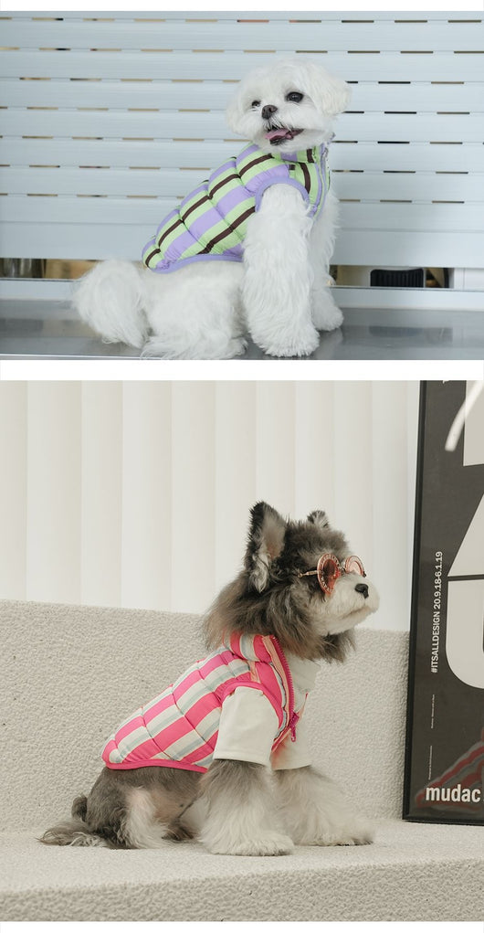 Chaleco Acolchado Reversible para Mascotas - Colores Pastel Invierno - Image 8