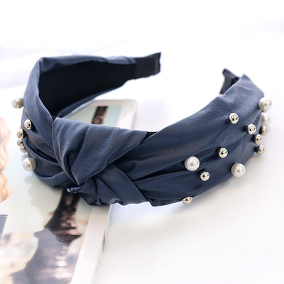 Diadema de Cuero con Perlas y Cuentas Decorativas - Image 11