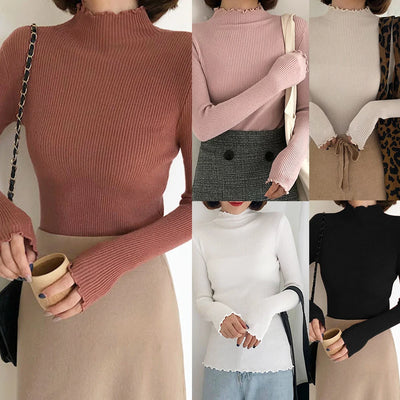 Suéter Cuello Semialto para Mujer - Básico Versátil - Image 8