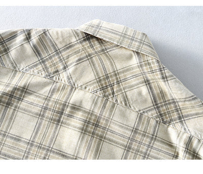Camisa Casual de Cuadros en Pana de Algodón para Hombre - Image 17