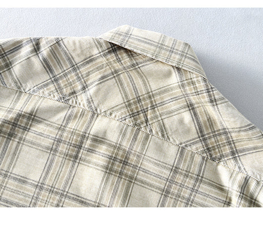 Camisa Casual de Cuadros en Pana de Algodón para Hombre - Image 17