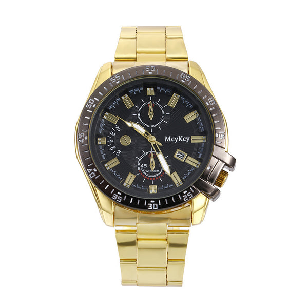 Reloj de Acero Inoxidable con Calendario - Elegancia Empresarial