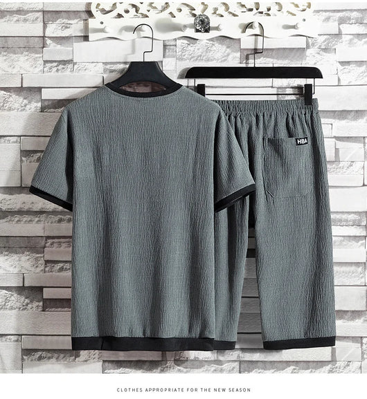 Conjunto de Camiseta Ice Silk para Hombre - Estilo Casual Holgado - Image 15
