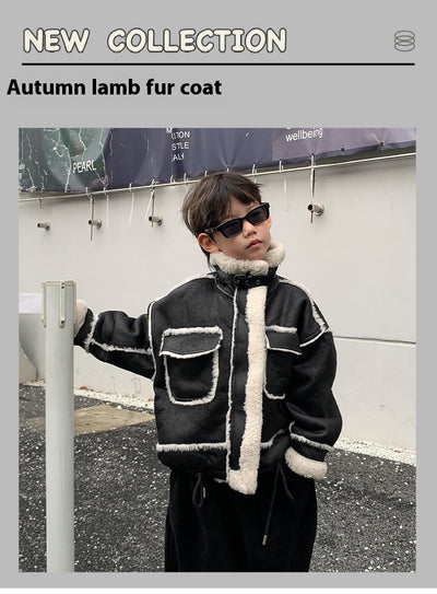 Chaqueta de Cuero para Niño con Forro Polar Acolchado - Abrigo de Otoño e Invierno - Image 14