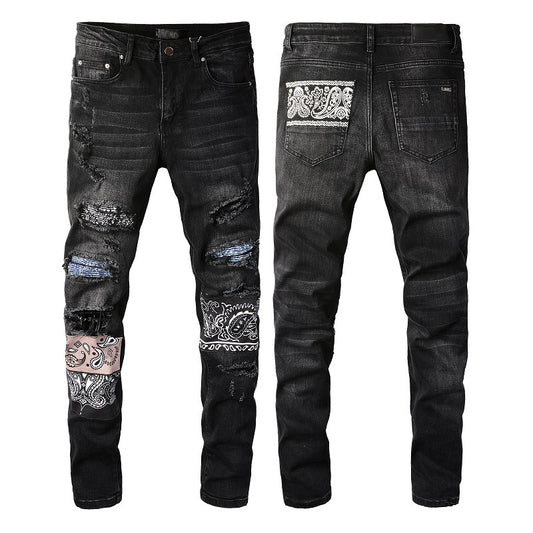 Jeans Slim Ajustado con Detalles Rotos