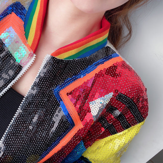 Chaqueta Geométrica con Lentejuelas para Mujer - Versátil y Elegante - Image 7