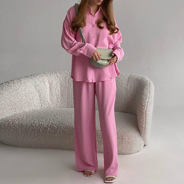 Conjunto Elegante: Blusa Suelta Manga Larga y Pantalón Cintura Alta - Image 12